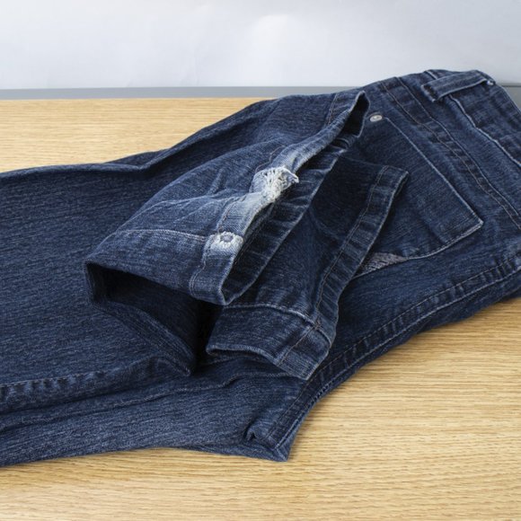 Grane Straight Fit 9 (28 X 31) Women's Denim Jeans Dark Wash Zip Fly Distressed - Picture 9 of 9